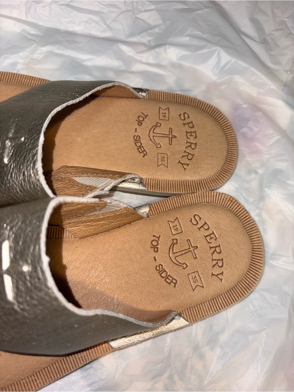 Sperry Top-Sider Seaport Leather Thong Sandal nautical anchor - Picture 5 of 9